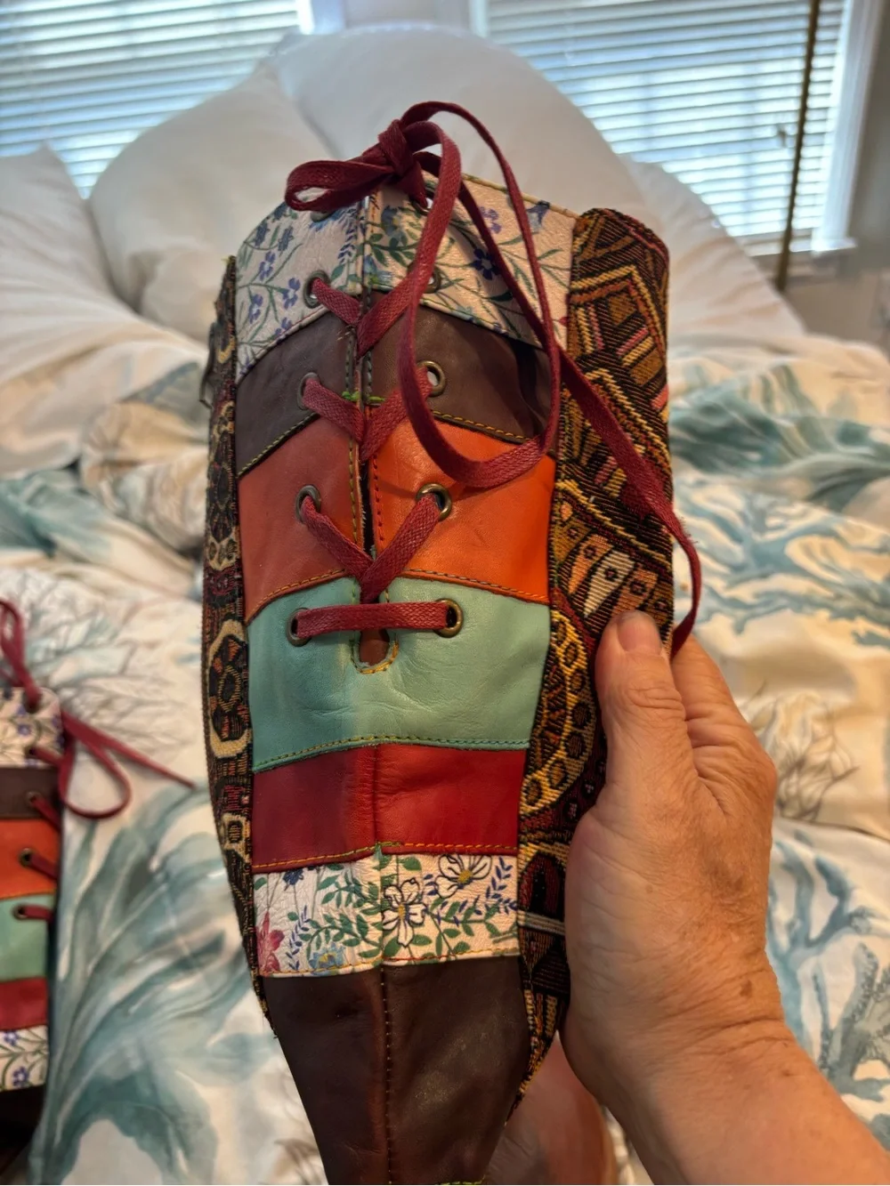 Patchwork Boots from Socofy ZIP UP